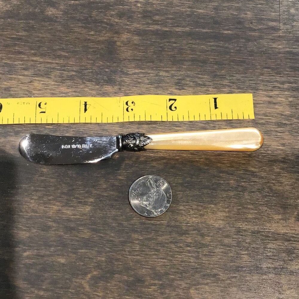 Vintage INOX Italian butter knife with translucent handle